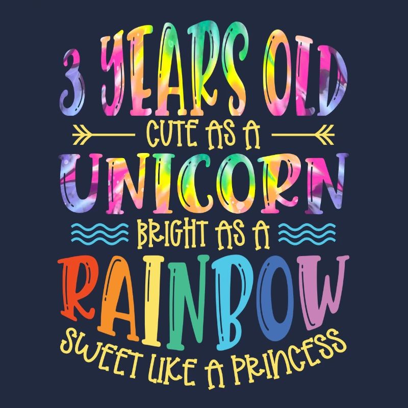 3 ans Mignon comme une licorne brillant comme un A