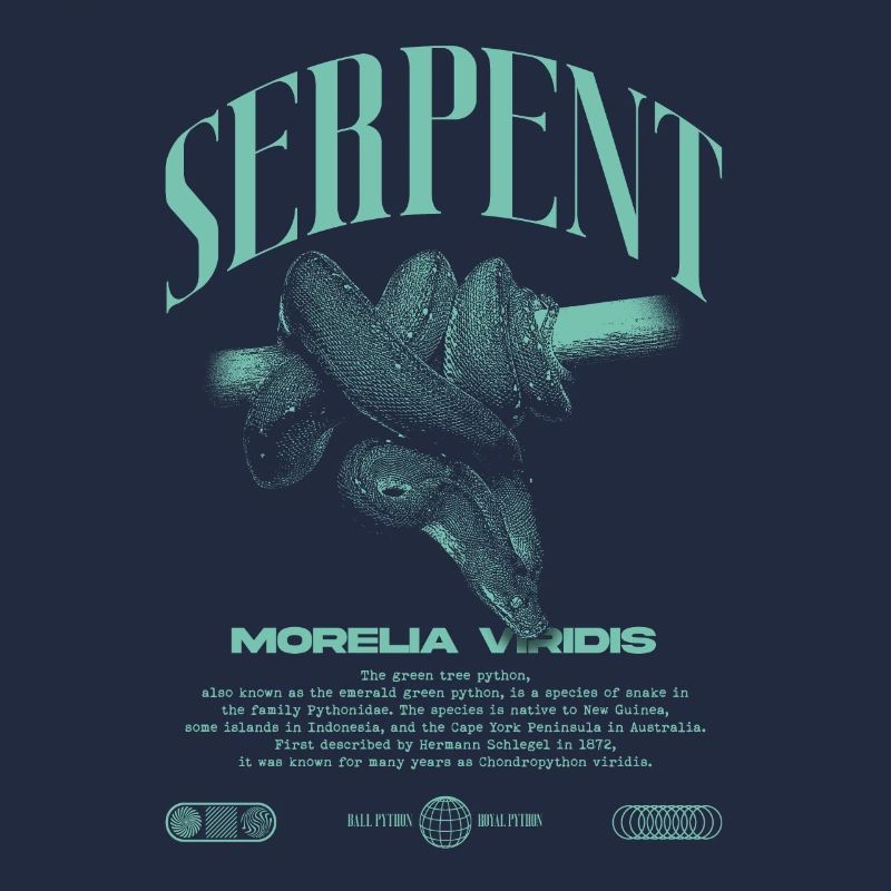 Grüner Baum Python Modern Reptile Keeper Streetwear