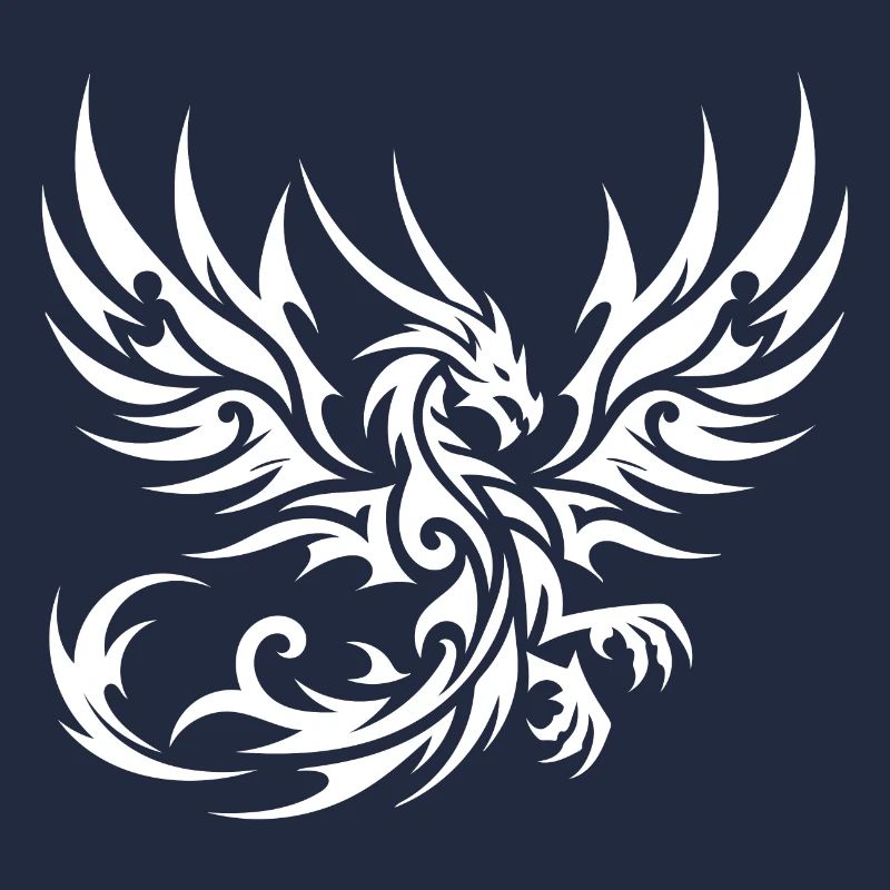 Wild Tattoo Tribal Dragon with Wings