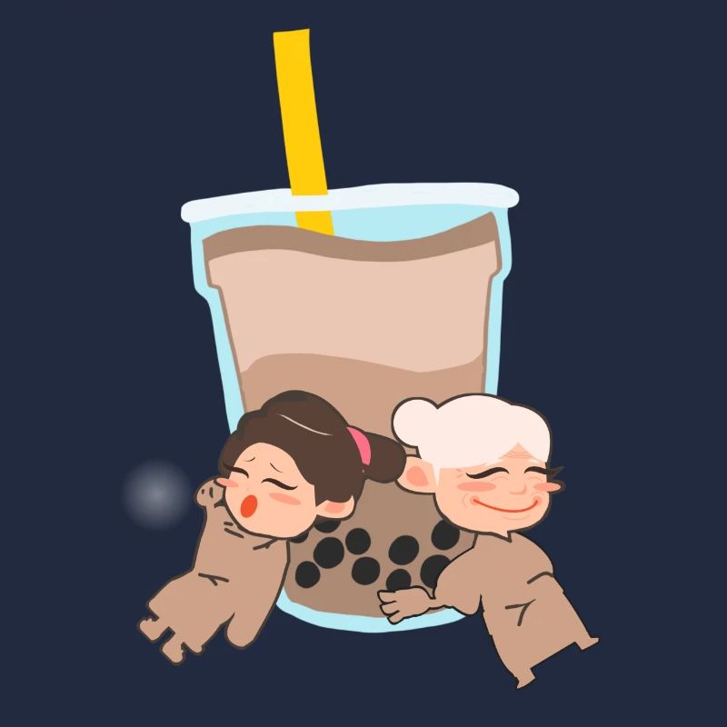 Zwei Mädchen mit Bubble Tea süss