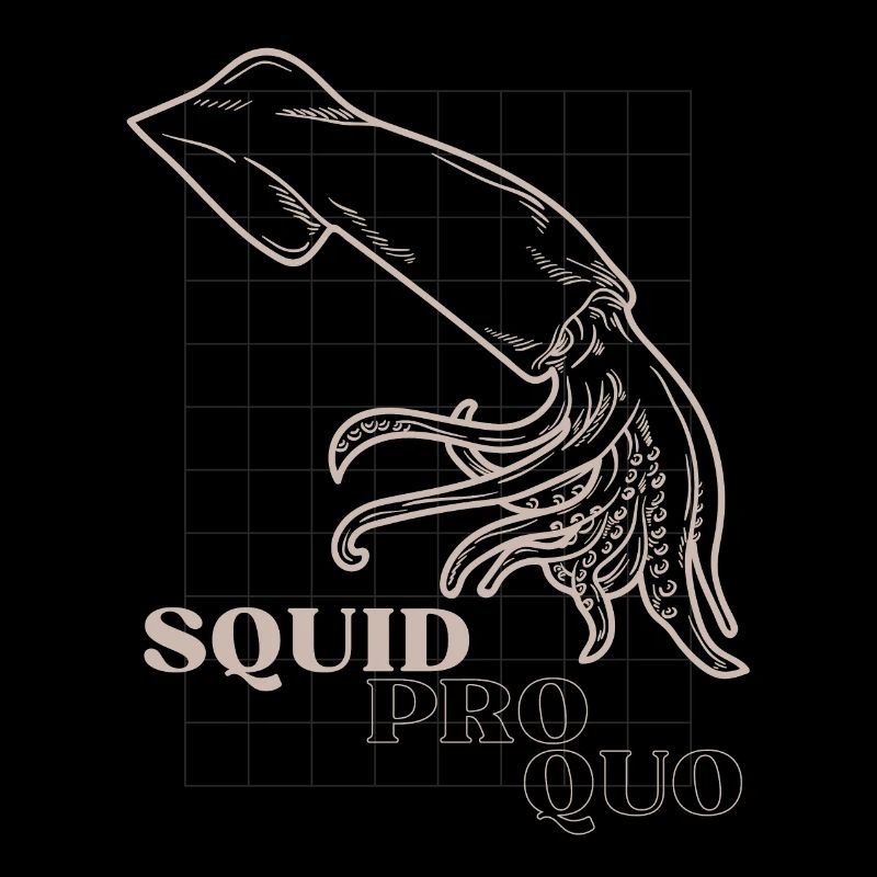 Squid Pro Quo Line Art Grid