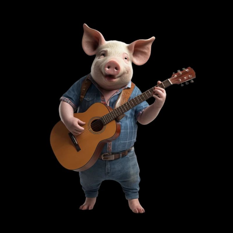 cochon guitare