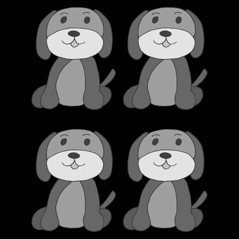 hunde 4fach graustufen