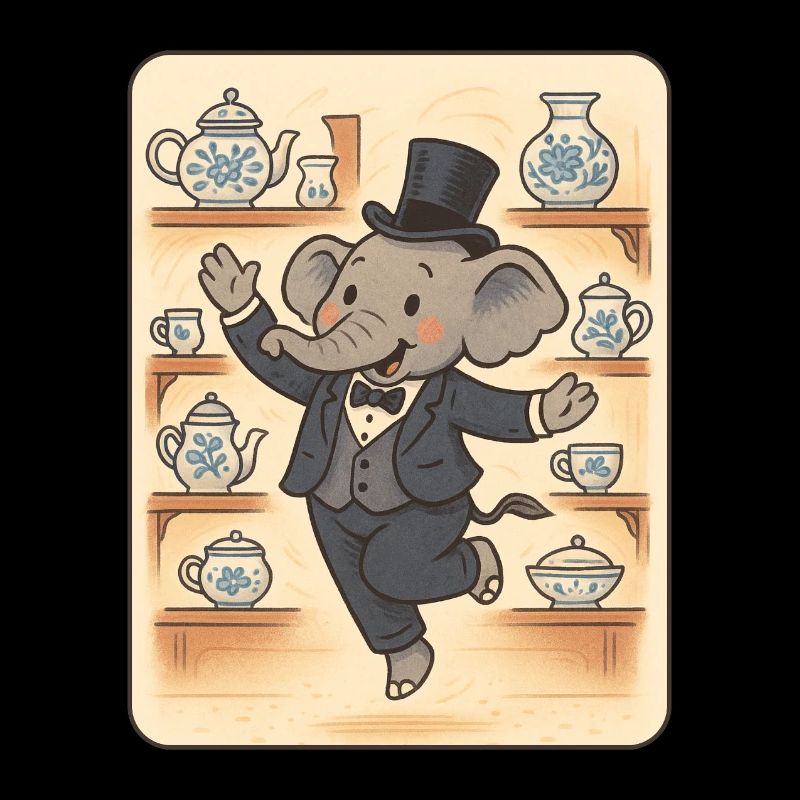 Éléphant dansant dans la boutique de porcelaine