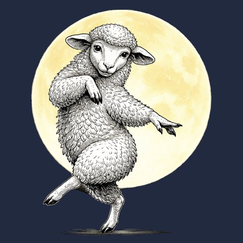 Moon Dancing Sheep Illustration