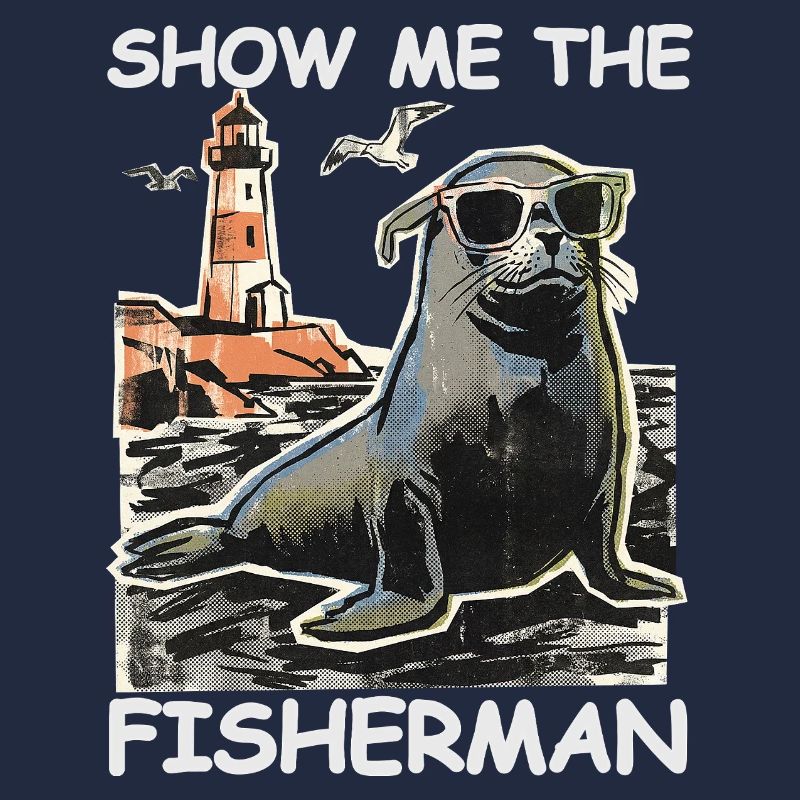 Funny seal looking for fish