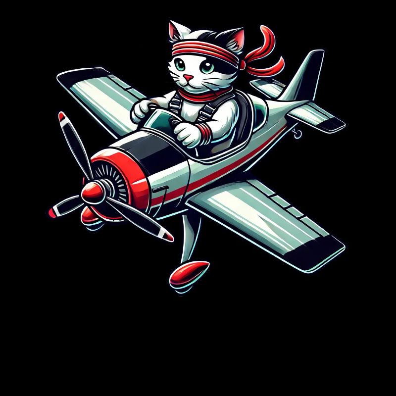 Cat Pilot Propeller Airplane Flying