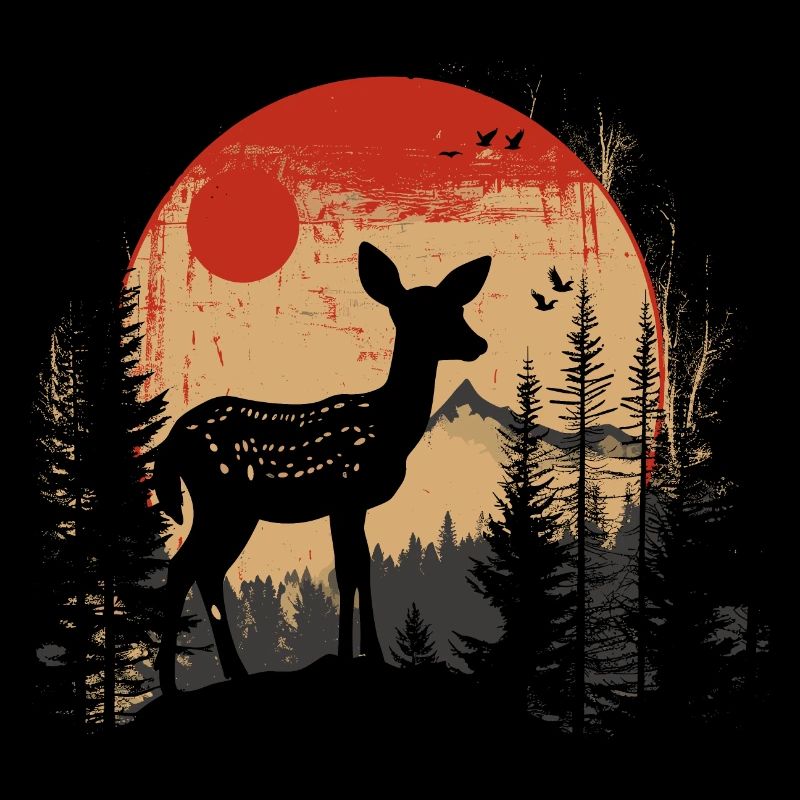 Rehkitz Hirsch Wald Reh Natur Sunset