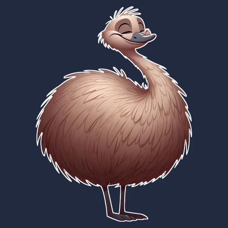 Oiseau émeu mignon dans le style dessin animé