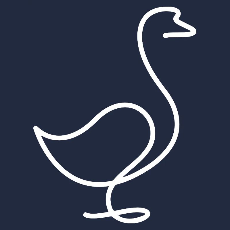 Ente oder Gans Skizze – minimalistisches Motiv