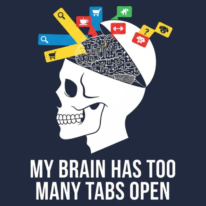 Tabs Open Skull Brain Meme