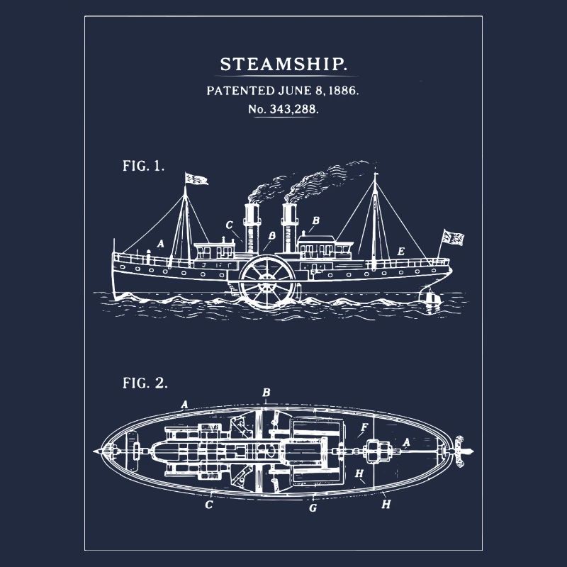 Dampfschiff Blueprint Dampfschiff