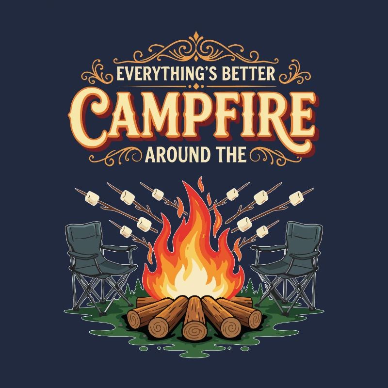 Camping Campfire Marshmallow Everything's Better