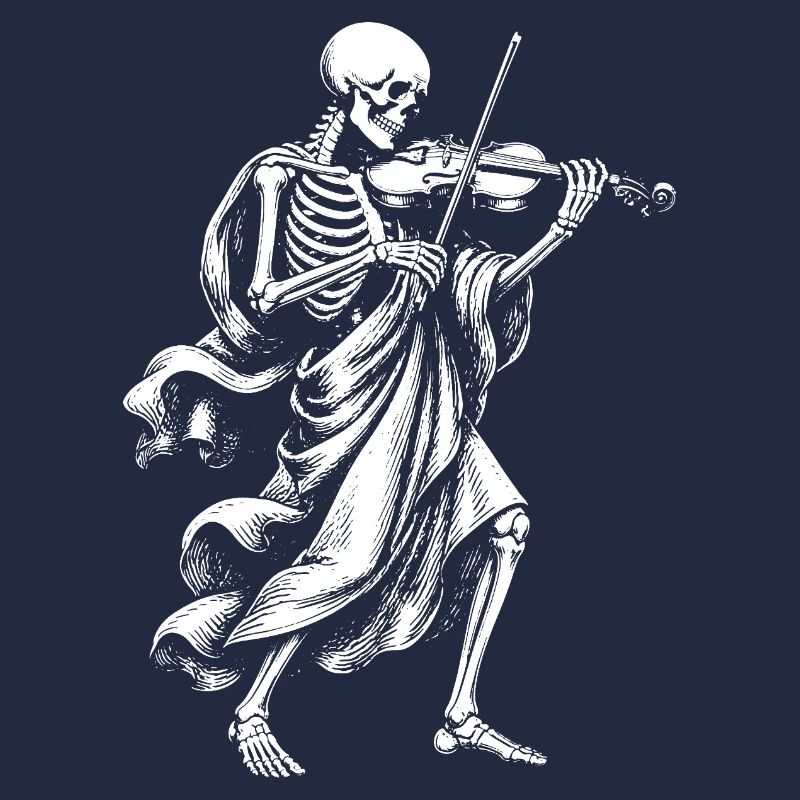 Squelette joue du violon