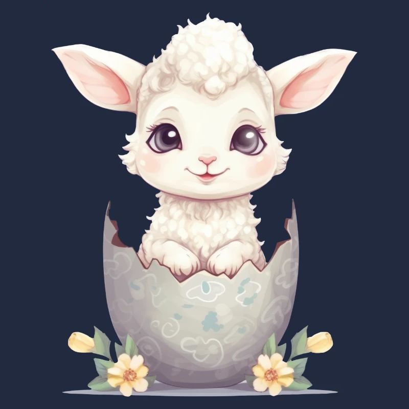 sweet lamb in eggshell - Adorable