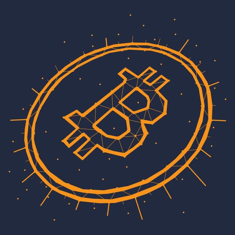Bitcoin Graphic Logo Geometric Orange