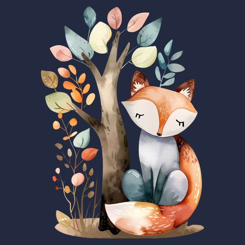 Cute Fox Under Tree