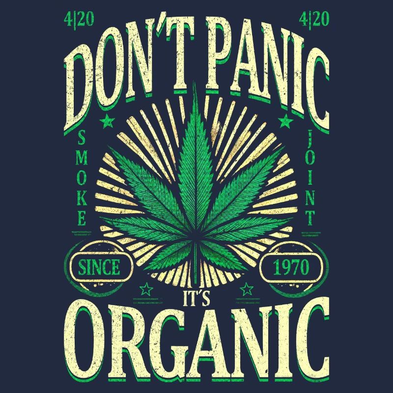 Don’t Panic, It’s Organic Retro Cannabis Leaf 1970