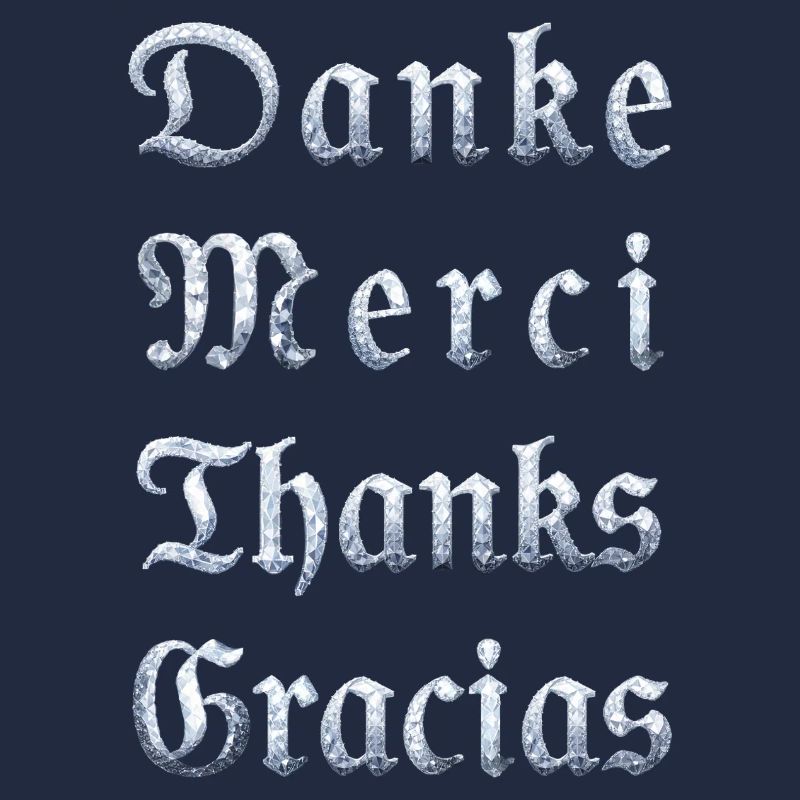 Multilinguale Dankesbotschaft Eiskristall