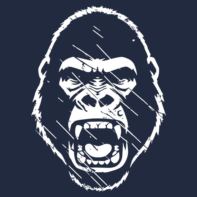 Furious Gorilla Stencil Grunge vector_path130