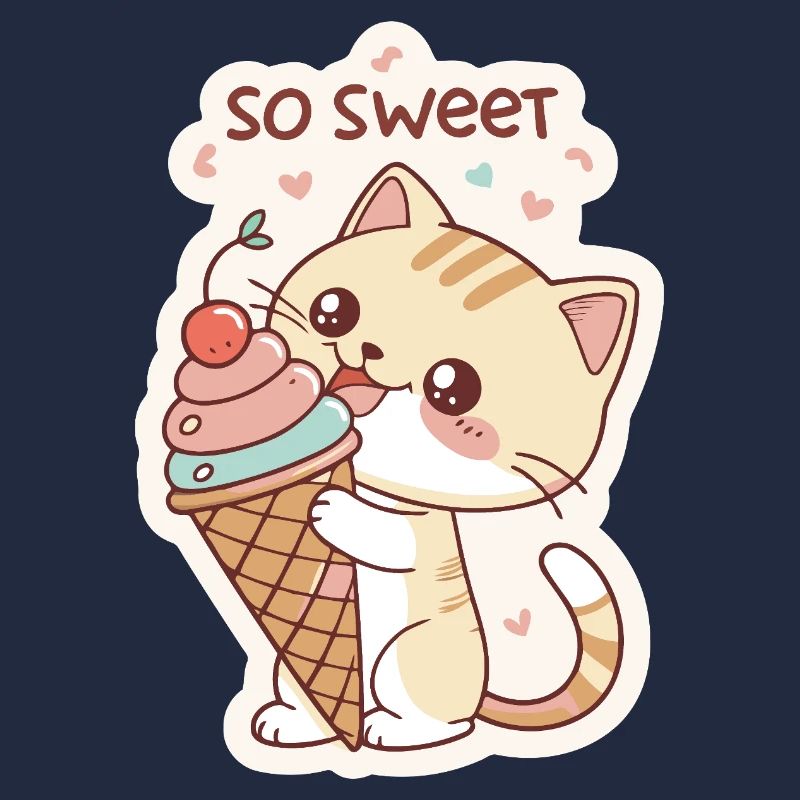 Gourmet cat and pastel cone