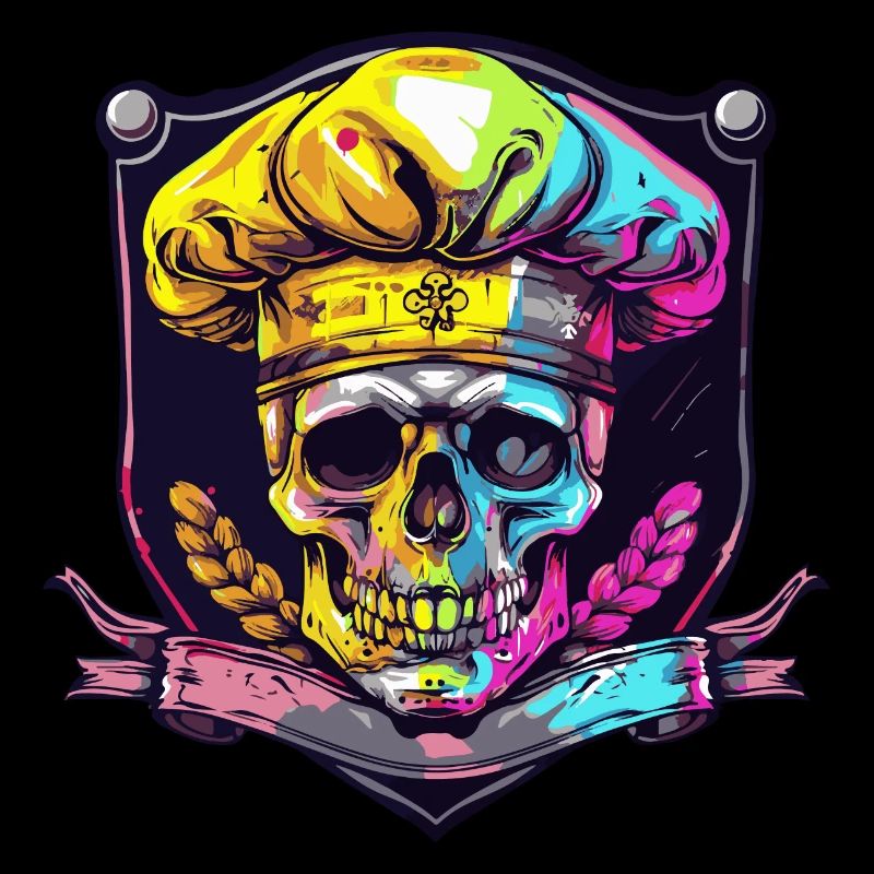 Totenkopf Skelett Chefkoch