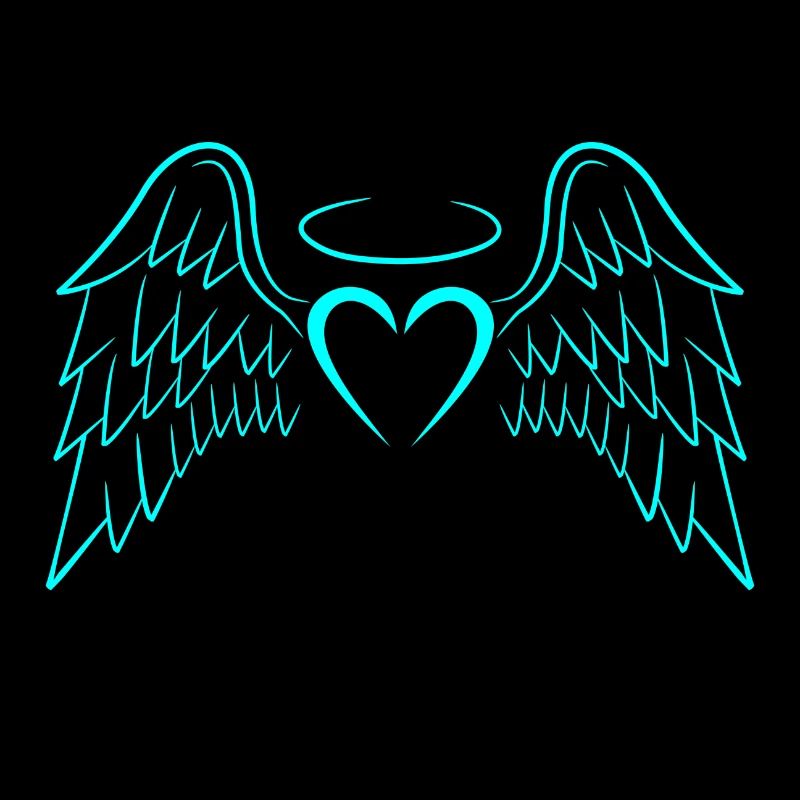 New heart angel wings vector
