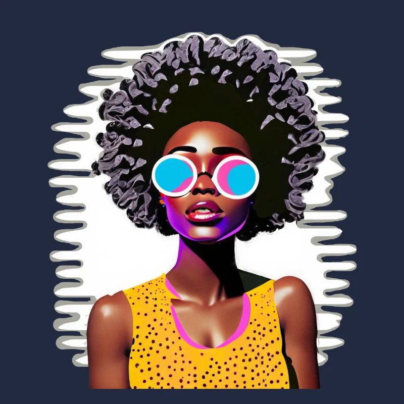 Frau mit Afro in Pop Art Stil