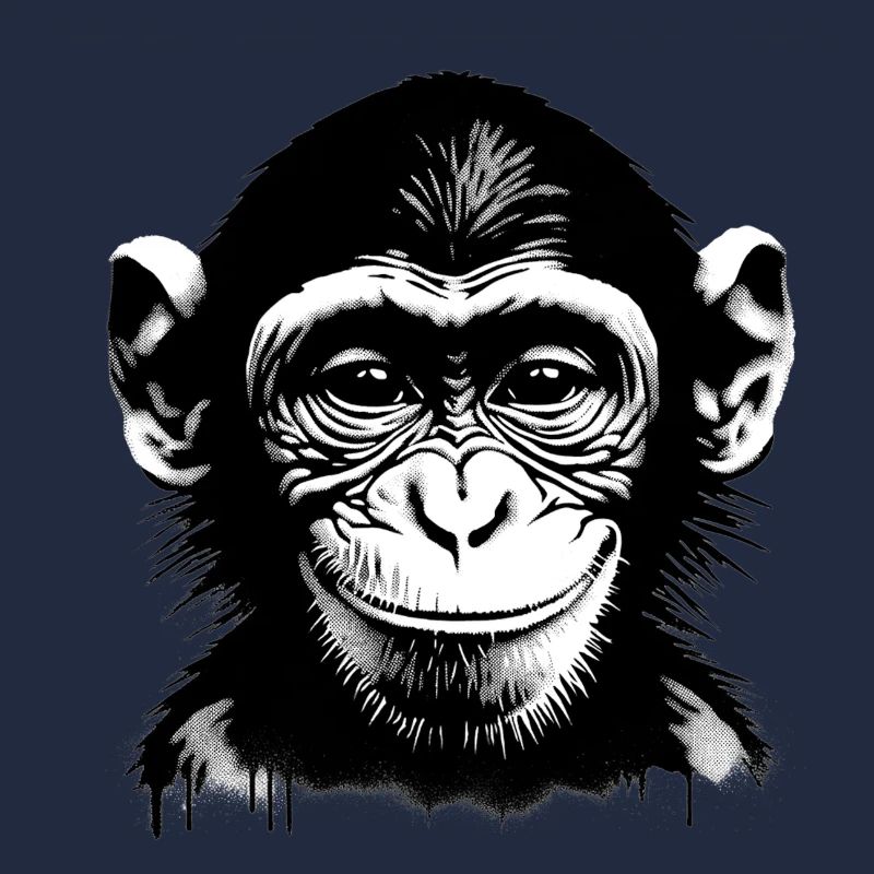 Visage de singe souriant