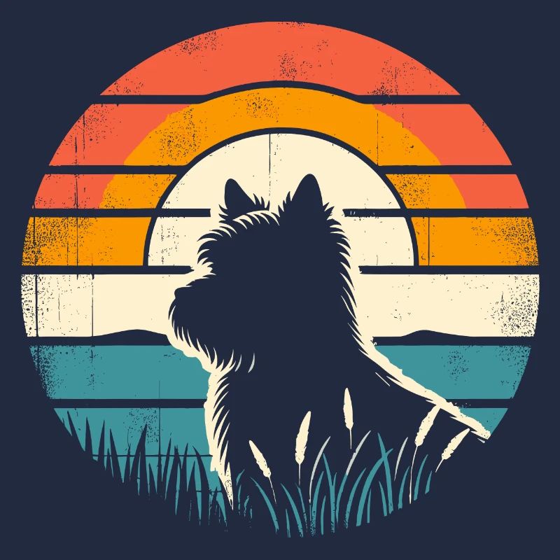 Cairn Terrier Vintage coucher de soleil