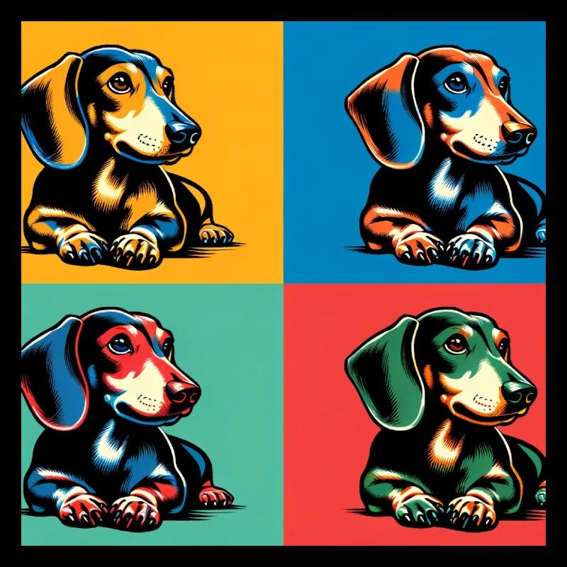 Pop teckel chien Portrait - Portrait d’animal de compagnie