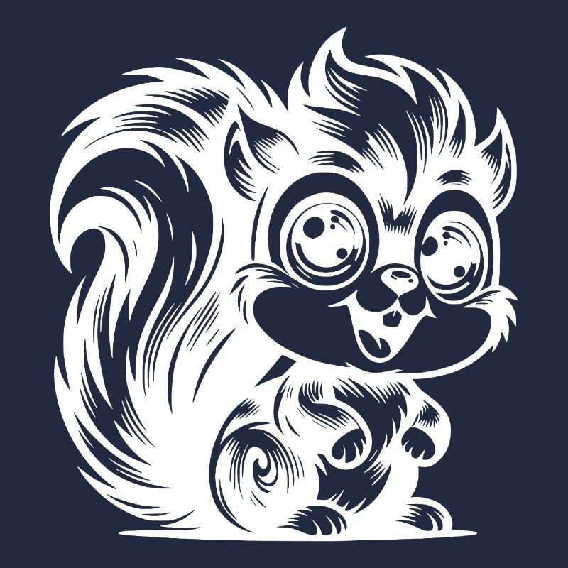 Squirrel with big eyes cartoon Drawing