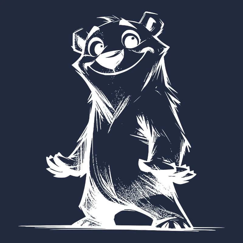 Happy Bear Comic Character with Naughty Grin