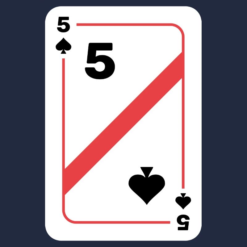 Five Spades Poker Card