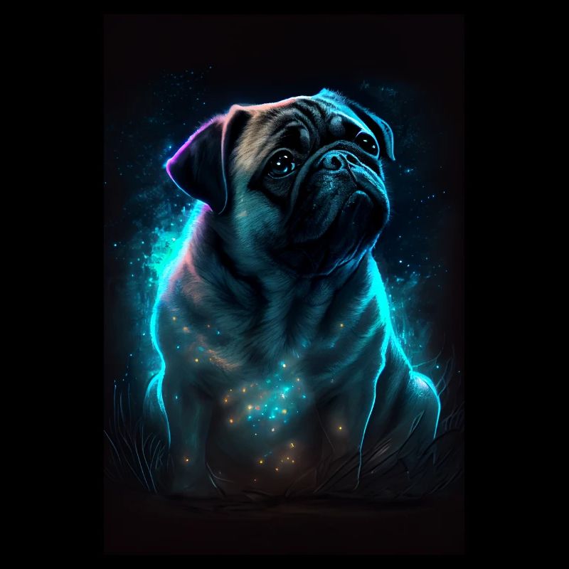 Mops Möpse Hund Dog Glowing