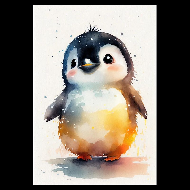 Pingouins Pingouins Aquarelle d’Animal