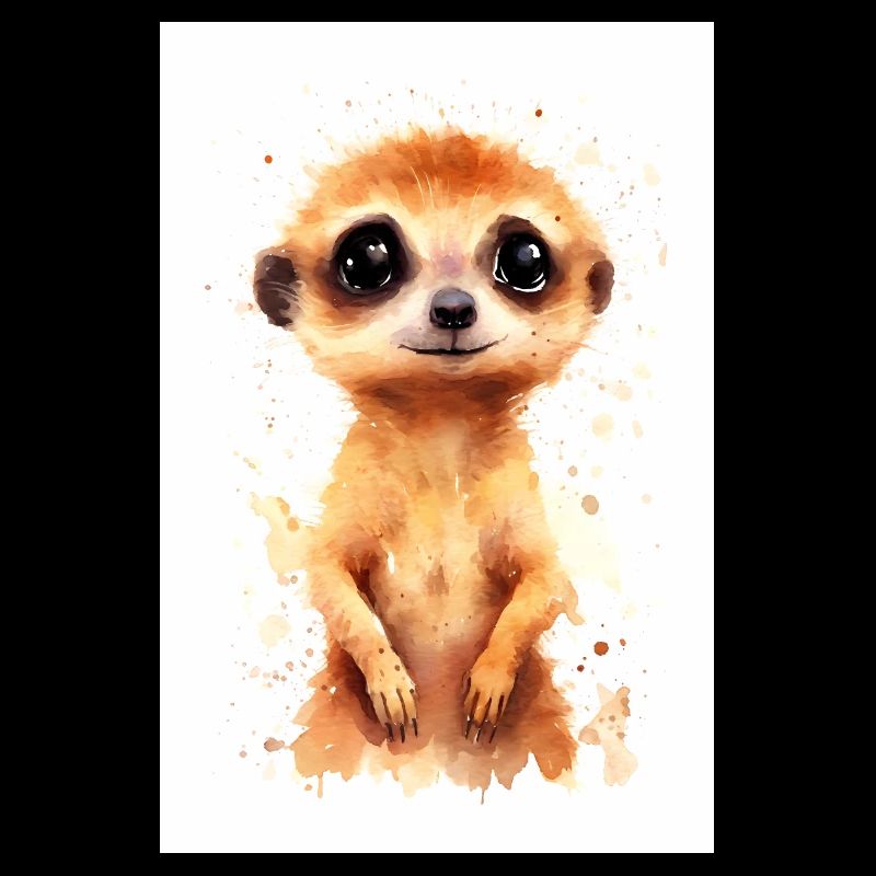 Erdmännchen Tier Erdmann Watercolor