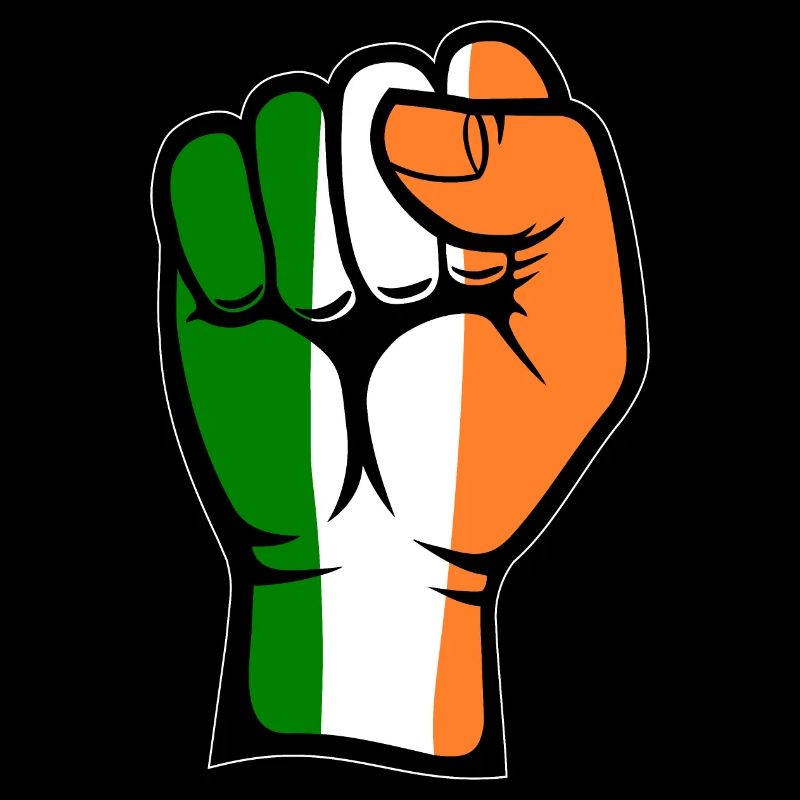 Symbole de la main du poing du drapeau de l’Irlande