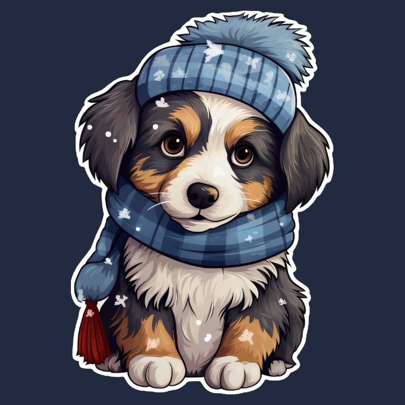 Chiot mignon en hiver