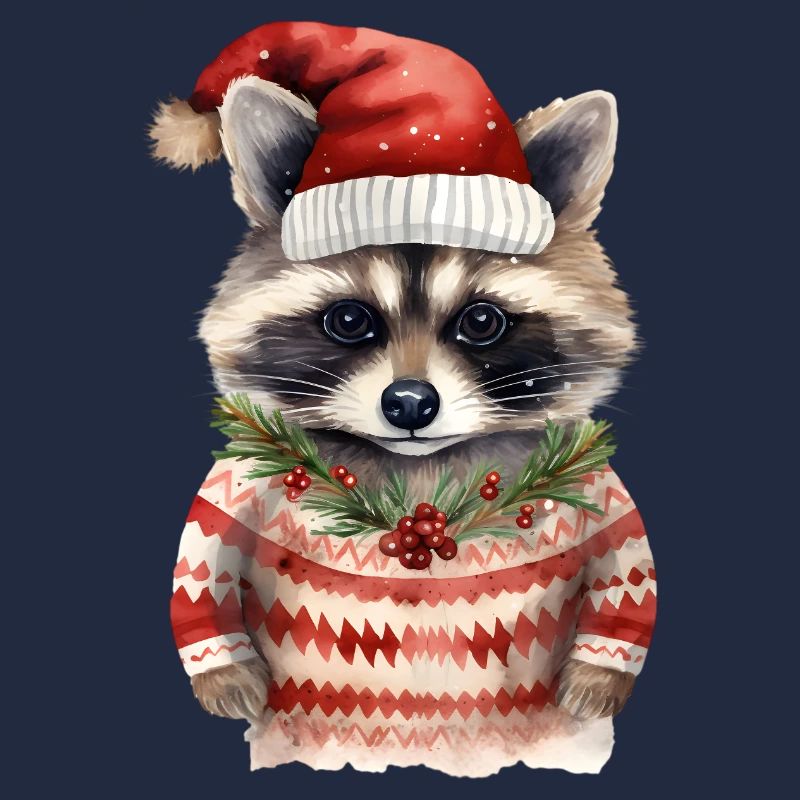 Waschbär Weihnachtspullover