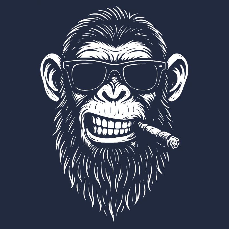 Affe mit Bart und Zigarre