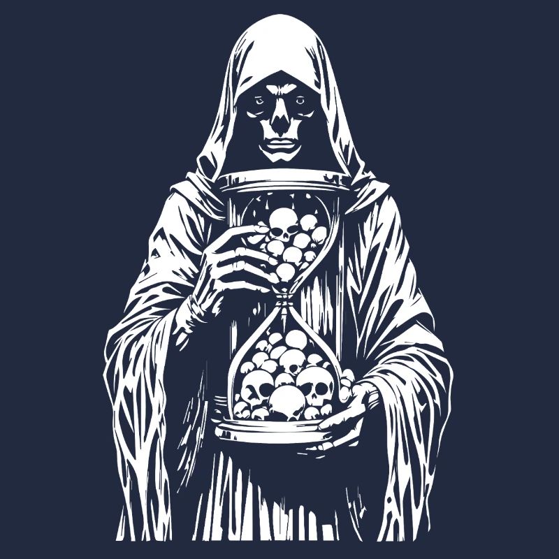 Sensenmann mit Schädeln