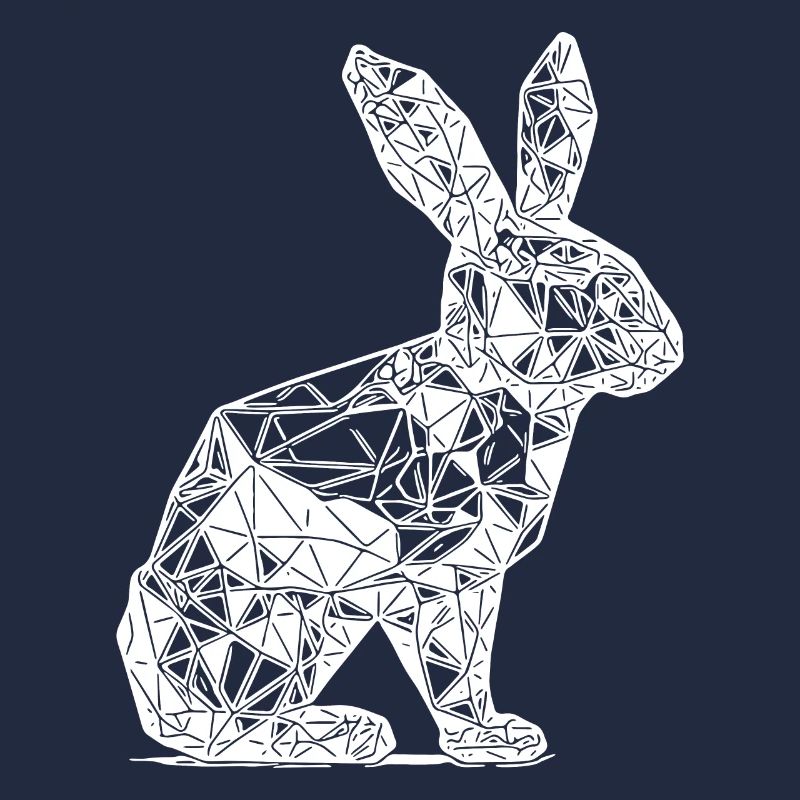 Geometric Lines Rabbit Rabbit Head