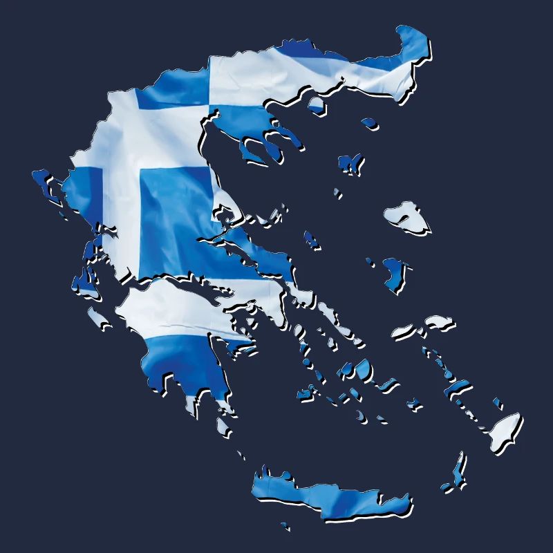 Greece flag in the Greece map