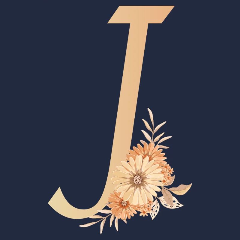 Buchstabe J mit Blumen