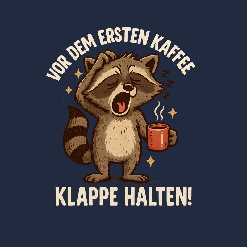 Waschbär Kaffee Klappe Halten
