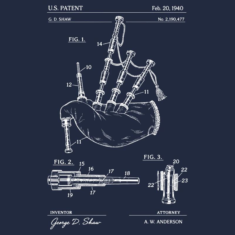 T-shirt médiéval design de plan de cornemuse