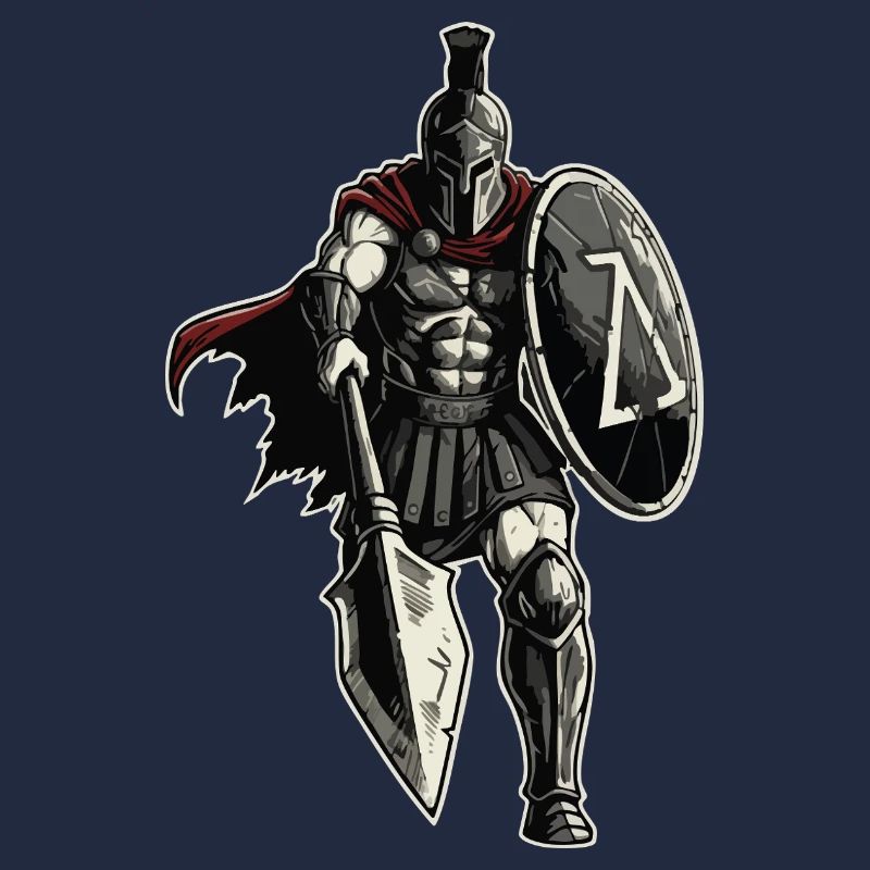 Veteran Spartan Combat Spear Shield Maskottchen