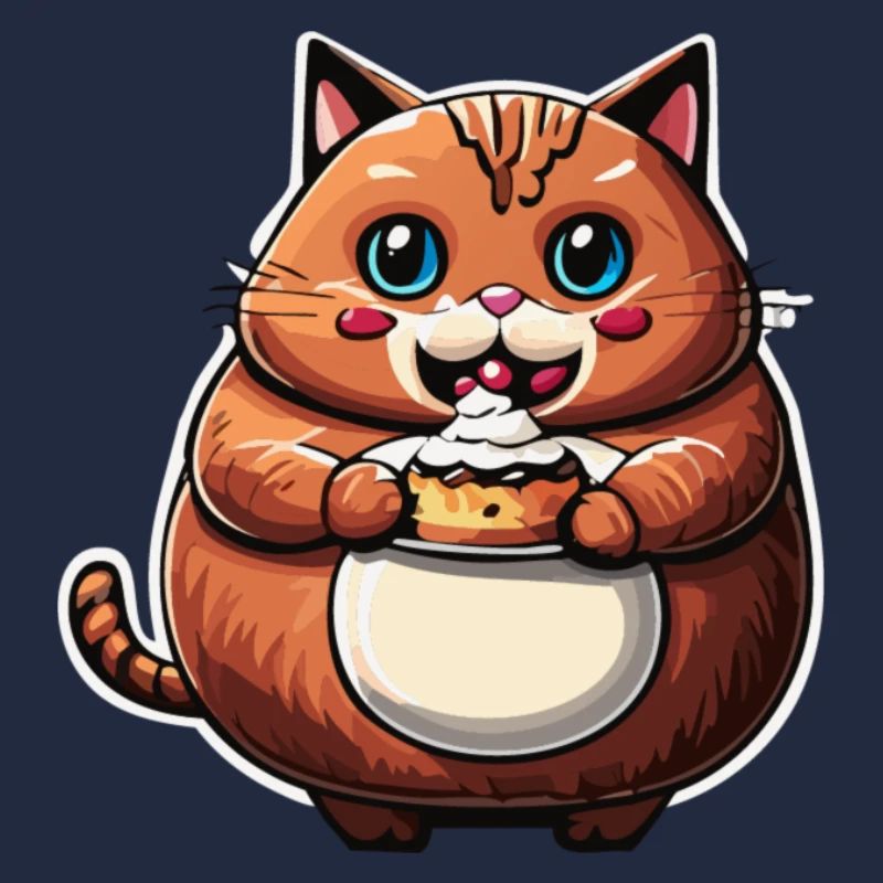 Cat eating Cake (Magical Animals Collection)