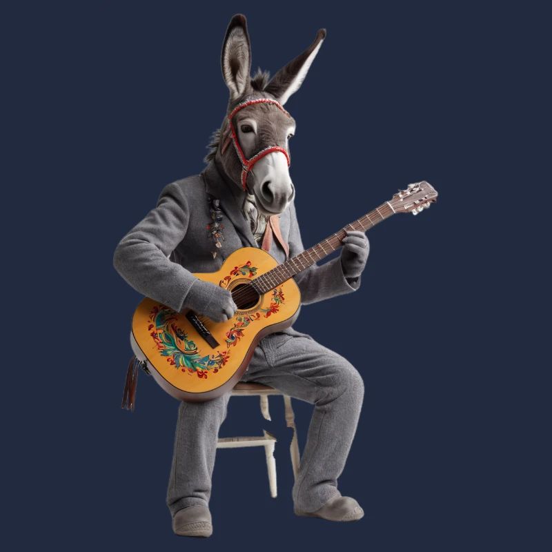 Graue Esel-Gitarre